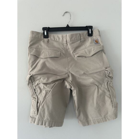 Carhartt Force Shorts Mens 34 Beige Cargo Workwear Relaxed Fit - Picture 3 of 6